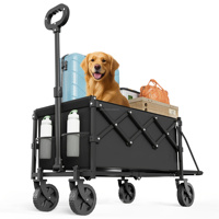 Chariot utilitaire pliable de 360 lb avec hayon, chariot léger multifonctionnel pour le shopping, le camping, les sports et le jardinage
