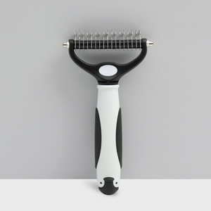 ABS Double face capelli lunghi Deshedding pettine per animali domestici con nodo di pelliccia taglio pettine per la rimozione dei peli per cani per strumenti di spargimento - Product Image 6