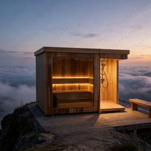 Nouvelle Arrivée TRIUNITY SAUNA : Grande Sauna à Infrarouge et Électrique à Granulés de Bois, Bain Froid avec Réservoir d'Eau et Poêle Intégré - Offre Spéciale - Product Image 4