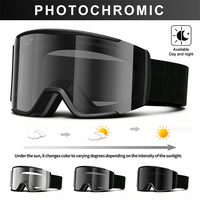 Lunettes de ski personnalisées en gros avec verres polarisés, protection UV, photochromiques, pour sports de neige, lunettes de snowboard OTG