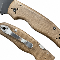 Navaja Plegable con Hoja de Acero S30V, Mango de Lino Micarta, Orificio para el Pulgar, Alta Calidad para Actividades al Aire Libre, EDC, Personalizable OEM