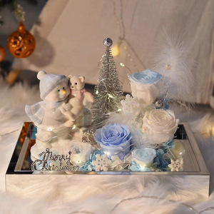 Nuevo Adorno de Flor Eterna 2026: Muñeco de Nieve Abrazando una Rosa, Caja de Regalo de Flor Eterna de Alta Gama para Navidad - Product Image 2