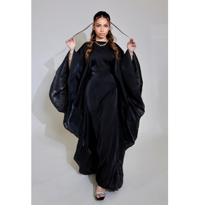 Vestido Islámico Modesto Maxi de Satén con Mangas con Volantes para Mujer Musulmana, Elegante y de Lujo, Personalizado por LEDUO - Product Image 1