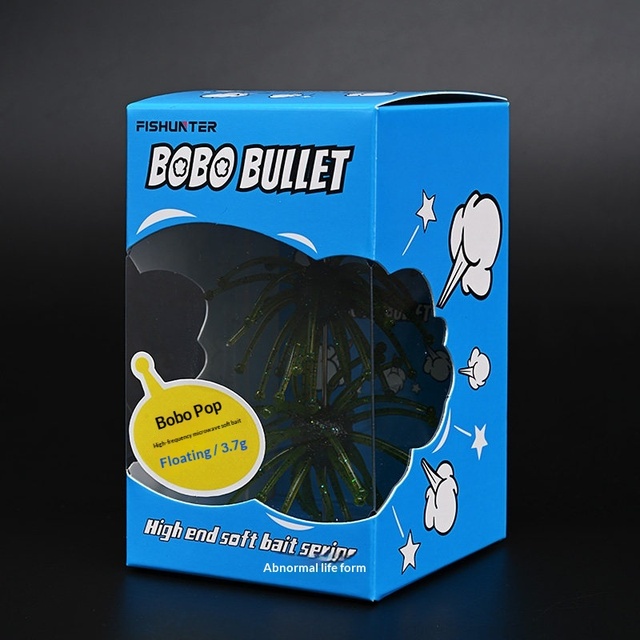 New Fish  Lure Bobo Bait High-Frequency Microwave TPE Sea Urchin Black Pit Bass Fishing Lead-Free