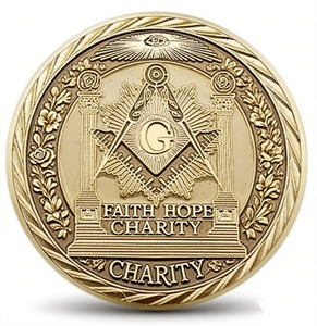 Monedas Conmemorativas de Metal Dorado de Colección de la Francmasonería Europea, Diseño de Impresión UV, Sin Stock - Product Image 2