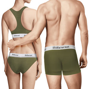 Slip a triangolo personalizzato Set di biancheria intima e reggiseno sportivo da donna Sexy Bikini perizoma Set da donna moderno cotone sfoderato <span class=keywords><strong>Bralette</strong></span> - Product Image 1