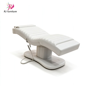 Cama de Masaje Eléctrica de 3 Motores con Cuero PU Blanco, Moderna y Lujosa, en Forma de S, de PVC, Multifuncional para Salón de Belleza - Product Image 4