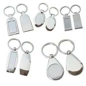 Benutzer definierte billigere verschiedene Formen Metall Sublimation leere Schlüssel anhänger mit Logo Schlüssel halter