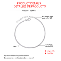 Bracelet Tennis en Argent 925 Personnalisé, Nouveau, Vente en Gros pour Fabricants, Zircon Cubique, Plaqué Rhodium, Bijoux Fins, Cadeau pour Femme