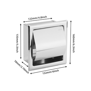 Accessori Bagno HF: Porta Carta Igienica da Incasso in Acciaio Inox Impermeabile con Coperchio per Bagno e Hotel - Product Image 6