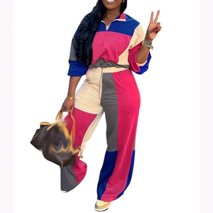 Phụ Nữ Của Biểu Tượng Tùy Chỉnh Bán Buôn Phòng Tập Thể Dục Thiết Lập Mùa Xuân Chắp Vá Hai Mảnh Tracksuit Lỏng Giản Dị Thể Thao Phù Hợp Với Trang Phục Với Mô Hình Rắn - Product Image 4