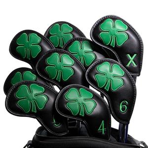 Fundas para Palos de Golf Lucky, Fundas para Cabeza de Palo de Golf con Apliques de Cuero, Trébol de 4 Hojas, Hechas a Mano, 10 Piezas/Juego, 4-9 <span class=keywords><strong>APSL</strong></span> - Product Image 1