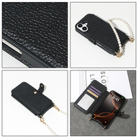 Étui de téléphone à rabat en cuir de luxe personnalisé et durable avec porte-cartes et portefeuille pour iPhone 17 16 15 14 13 12 Pro Max – Vente en gros