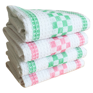 Chiffon de cuisine en coton de style japonais, rectangulaire, super absorbant, rose, vert, motif géométrique, pour casseroles et poêles - Product Image 1