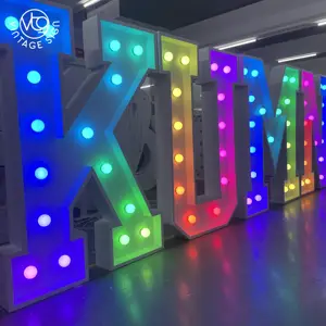 Alphabet personnalisé Grand Chapiteau Led Lettres Signes Ampoule Lumineux Chapiteau Lumières Géant Led Lettre Lumineuse Chapiteau Lettres Signe