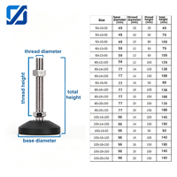 Niveau de réglage industriel en métal en forme de T, réglable, GJ61201 80D M12*80/100/120/150, conforme RoHS, du fournisseur chinois