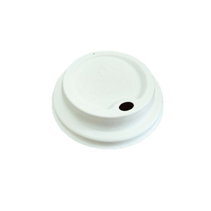 Sugarcane Pulp <b>Cup</b> Lid 80-90 Caliber 8 Ounce Biodegradable For Hot And <b>Cold</b> Beverages - Product Image 2