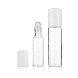 5ml 10ml <b>Clear</b> Color Glass Refillable Roll on Bottle Lip <b>Gloss</b> Container Packaging - Product Image 3
