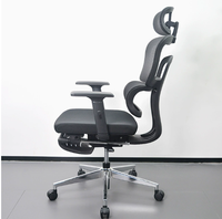 Chaise de bureau de direction pivotante moderne et réglable en hauteur, ergonomique, avec dossier en maille, pour ordinateur et gaming, avec repose-pieds