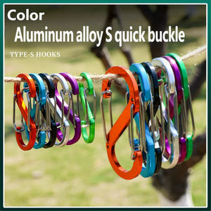 고품질 8 #   알루미늄 합금 S자형 카라비너 스프링 스냅 훅 키체인 클립 나사 잠금 아웃도어 투어 캠핑 하이킹용 - Product Image 2