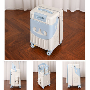 Valigia da Viaggio per Mamma, Set Bagaglio Cavalcabile Genitore-Figlio, Valigia con Seduta per Bambini, Unisex, Materiale ABS, Chiusura Antifurto - Product Image 3