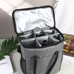 Tas pendingin Foil aluminium kustom bawa pulang 6 botol pengiriman makanan anggur tas pendingin termal terisolasi - Product Image 1
