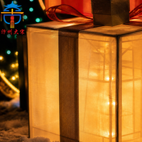 Riesiges Outdoor-Weihnachtsbaum- und Rentier-Seidenlaternen-Set, Handgefertigte Festliche Feiertagsdekoration für Kommerzielle Plätze und Gärten