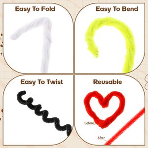Kit d'activités créatives modernes pour enfants, à faire soi-même, avec brossettes en polyester pour la création d'ornements en forme de crème glacée et de décorations de fête d'anniversaire - Product Image 4