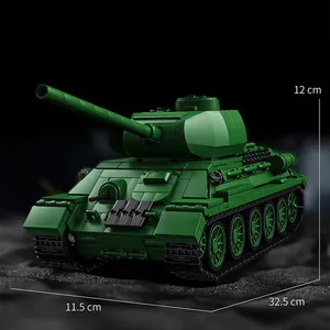 12GO 97007 2025 Nuovo Modello di Carro Armato T34/85 della Seconda Guerra Mondiale, Artiglieria Semovente MOC, Regalo per Bambini, Set di Blocchi da Costruzione da 1263 Pezzi - Product Image 5