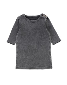 Camisetas de Verano de Manga Corta para Bebés, Camisetas Lisas de Canalé para Niños y Niñas, Camiseta de Verano Unisex con Espalda Larga y Efecto Desgastado - Product Image 5