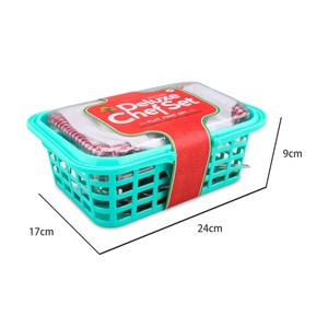 Juego de cocina de acero inoxidable para niños, olla y sartén con delantal y cesta, 14 Uds. - Product Image 4