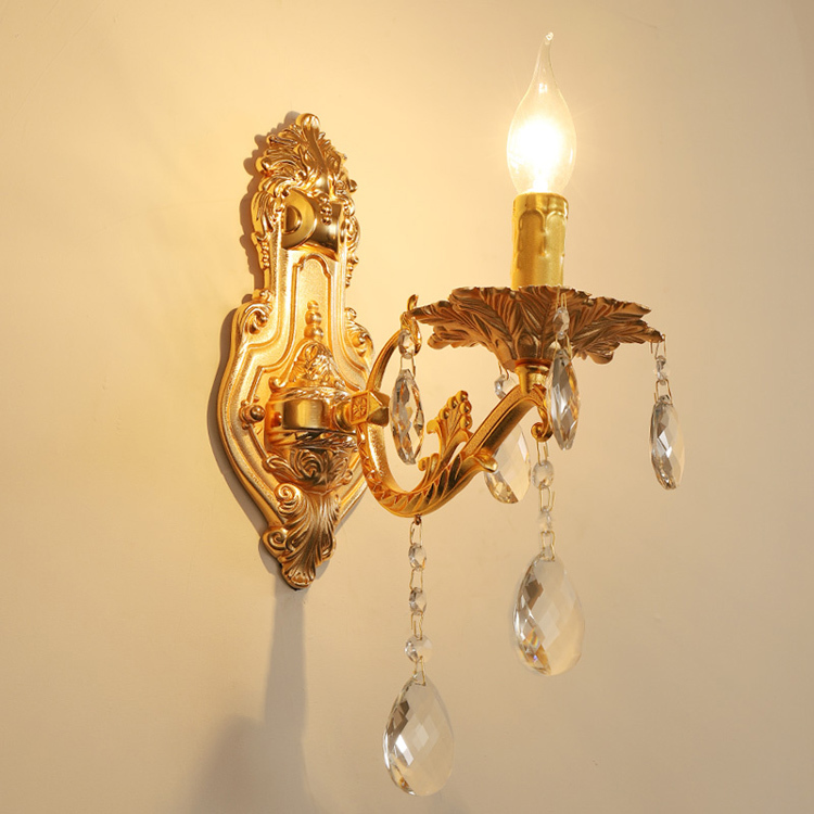 Contemporary Zinc Alloy Crystal Wall Lamp