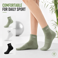 Chaussettes courtes en fibre de bambou OEM ODM, logo personnalisé, chaussettes de sport respirantes anti-odeur, faible MOQ, fourniture directe d'usine