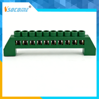 Barre de bornes électrique isolée de type pont, codée par couleur (bleu, vert, blanc), 450V 150A