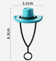 Couvertures de paille de chapeau de cowboy en silicone de vente chaude, bouchons de paille anti-poussière mignons, capuchons de paille en silicone réutilisables pour la protection de tasse