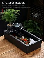 Fuente de Agua Circulante de Escritorio, Estilo Chino Moderno, Decoración de la Suerte y la Riqueza para Mesa de Té de Oficina, Regalo para Ceremonia de Inauguración