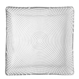 Plat de 24cm/9.5 pouces IVV Design Carré Diamante Texturé en Verre Plat pour les Occasions de Fête - Product Image 1