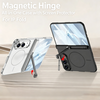 Coque magnétique pour iPhone Duo 18 Fold avec béquille latérale, film protecteur intégré, coque rigide magnétique de protection intégrale