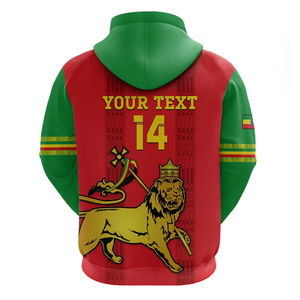 OEM sonbahar yeni etiyopya futbol takımı aslan taç Scepter eleman Hoodie kazak erkek kırmızı ve yeşil ekleme tarzı - Product Image 2