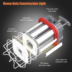 Lumière de travail temporaire industrielle, luminaire de chantier, éclairage extérieur, 150W, 5000K, 100-277VAC, prise US - Product Image 4