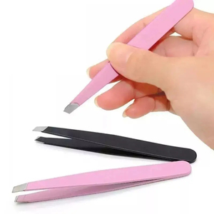 Pinzas para Cejas Inclinadas Personalizadas, Pinza para Cejas de Acero Inoxidable con Punta Plana, Herramienta Profesional para Depilación y Belleza - Product Image 6