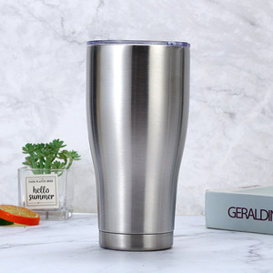 40oz Curved Stainless Steel Double Wall Vacuum Tumbler Lid 304 Inner Liner 6-12 Hours <b>Thermal</b> Insulation Eco-Friendly Boiling - Product Image 3