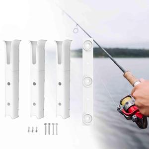 Nuova staffa porta asta bianca a 3 tubi per canna da pesca per deposito Garage e rimorchi - Product Image 6