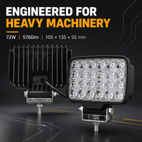 Lampe de travail carrée à LED de 6.5 pouces pour excavations avec ECE R10 John Deere Lampe de travail à LED 12v 48v ip67 Lampes de travail 7 pouces