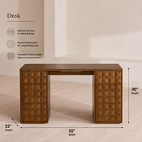 Bureau en chêne américain de qualité supérieure, table de bureau artisanale à motif losanges, ensemble de mobilier central de luxe pour espace de travail