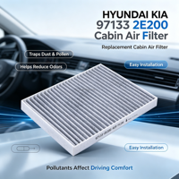 Filtre d'habitacle automobile, flux d'air efficace, sans obstruction, pour HYUNDAI KIA 97133 2E200, système de circulation d'air intérieur du véhicule