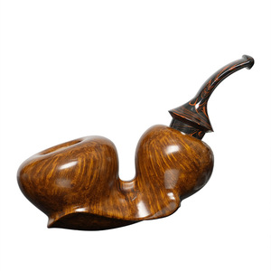 Muxiang Handmade Solid Wood Gourd Shaped Tobacco Pipe Free Style Smoking Device - Product Image 5