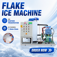 Machine à glace en flocons industrielle de 3 tonnes en acier inoxydable refroidie par air pour la transformation des produits de la mer