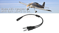 Câble adaptateur pour casque d'aviation Raytalk, durable, avec connecteur 6 broches Lemon vers GA