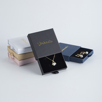 Boîte tiroir personnalisable en carton écologique biodégradable pour bijoux et lunettes, avec gaufrage pailleté, livraison directe
